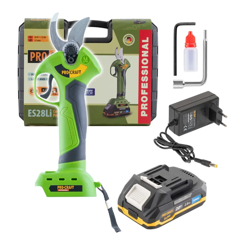 Jetzt Kaufen Procraft ES28Li Akku Astschere 20 V Brushless + 1x Akku 2,0 Ah + Ladegerät + Koffer