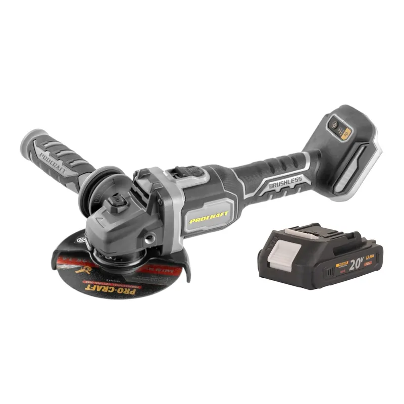Must-Have Procraft Industrial AG125Bbb Akku Winkelschleifer 20 V 125 mm Brushless + 1x Akku 2,0 Ah - ohne Ladegerät