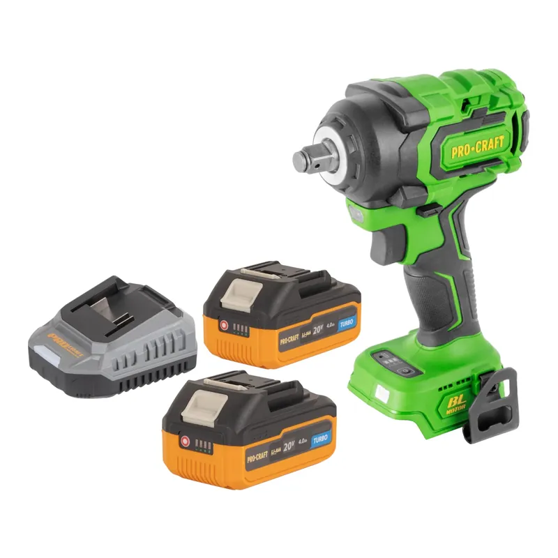 Must-Have Procraft PWA18bb Akku Schlagschrauber 20 V 550 Nm 1/2" Brushless + 2x Akku 4,0 Ah + Ladegerät
