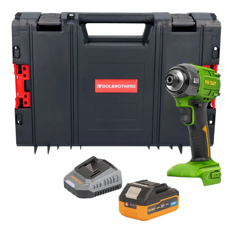 Procraft PS22bb Akku Schlagschrauber 20 V 230 Nm 1/2" Brushless + 1x Akku 4,0 Ah + Ladegerät + RHINO Toolcase Günstig