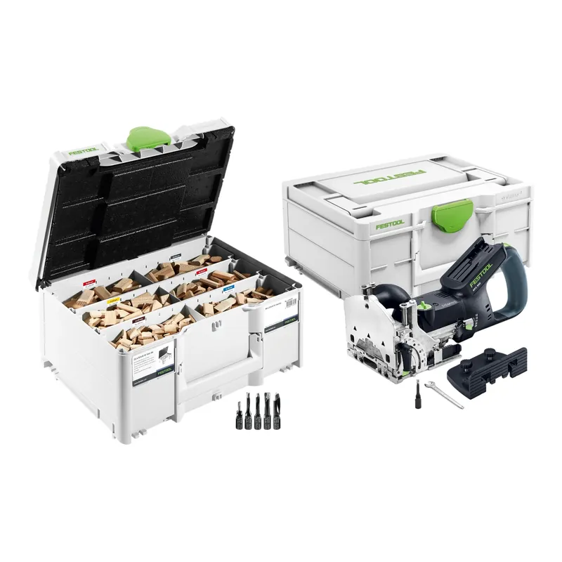 Festool DFC 500 E-Basic Akku Dübelfräse DOMINO 18 V 4 - 10 mm + Dübel Sortiment + Systainer - ohne Akku, ohne Ladegerät Abverkauf