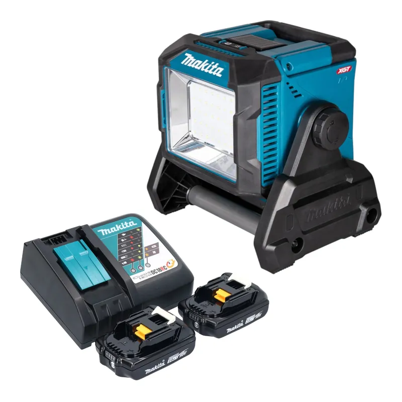 Wochenendangebot Makita ML 005 G RA Akku Baustellenleuchte 18 / 40 V max. 3.600 lm + 2x Akku 2,0 Ah + Ladegerät
