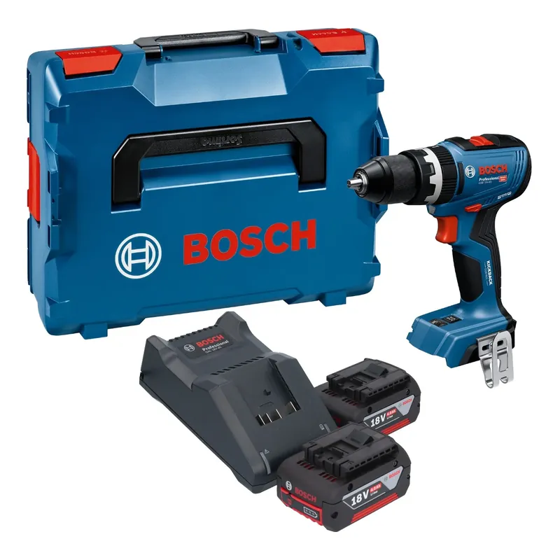 Neue Ware Bosch GSB 18V-65 Professional Akku Schlagbohrschrauber 18 V 65 Nm Brushless + 2x Akku 4,0 Ah + Ladegerät + L-Boxx