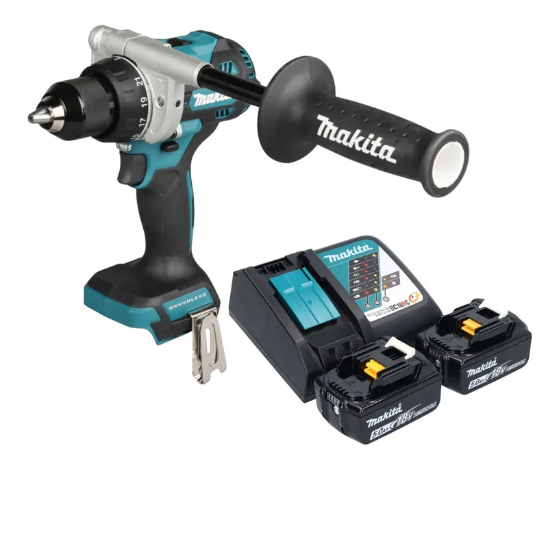 Makita DDF 492 RT Akku Bohrschrauber 18 V 141 Nm Brushless + 2x Akku 5,0 Ah + Ladegerät Schneller Versand