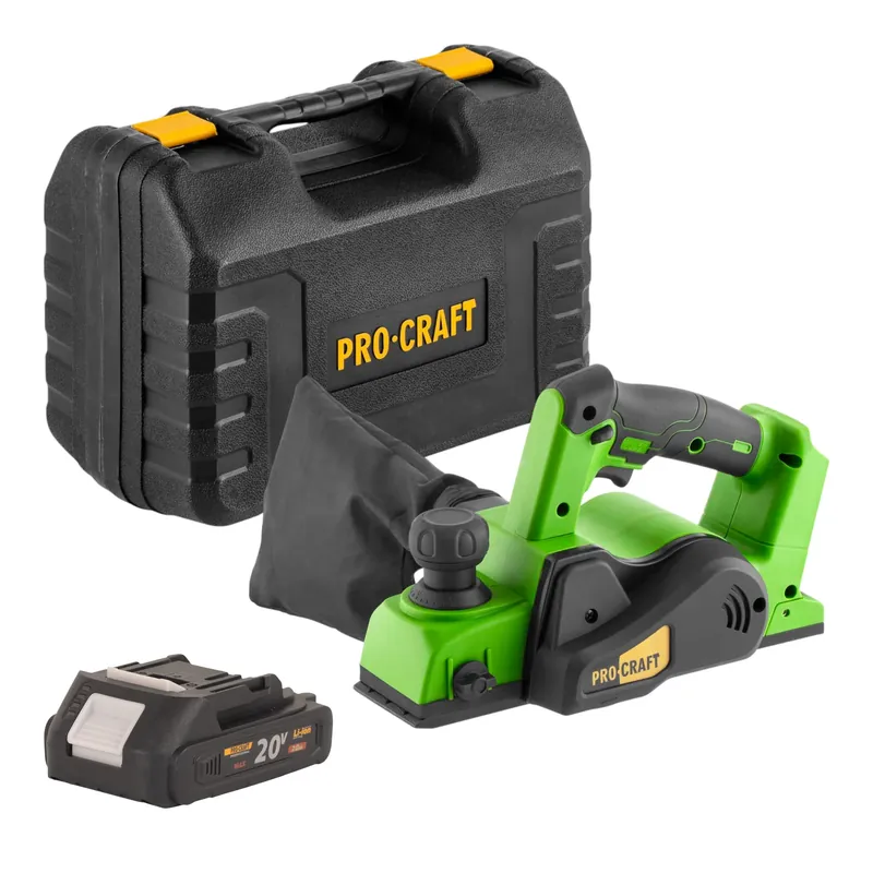 Procraft PE20BLbb Akku Hobel 20 V 82 mm Brushless + 1x Akku 2,0 Ah + Koffer - ohne Ladegerät Schneller Versand