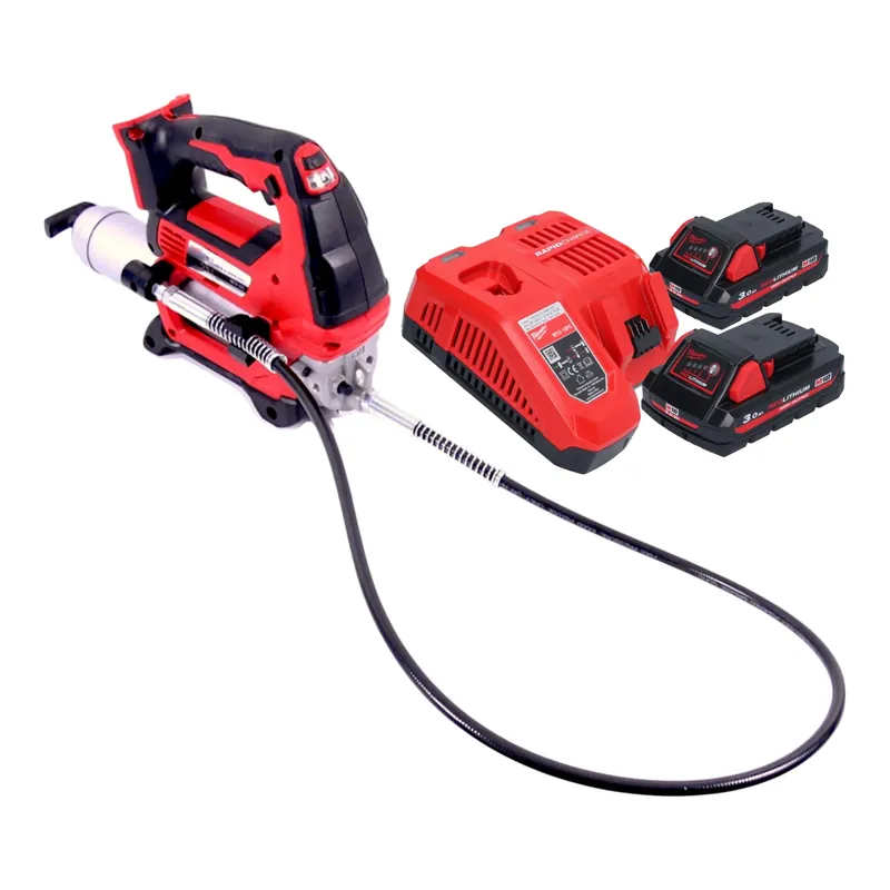 Sale Milwaukee M18 GG-302 Akku Fettpresse 18 V 690 bar + 2x Akku 3,0 Ah + Ladegerät