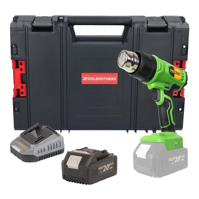 Procraft PH24bb Akku Heißluftpistole 20 V 50 - 550 °C + 1x Akku 4,0 Ah + Ladegerät + RHINO Toolcase Preisknaller
