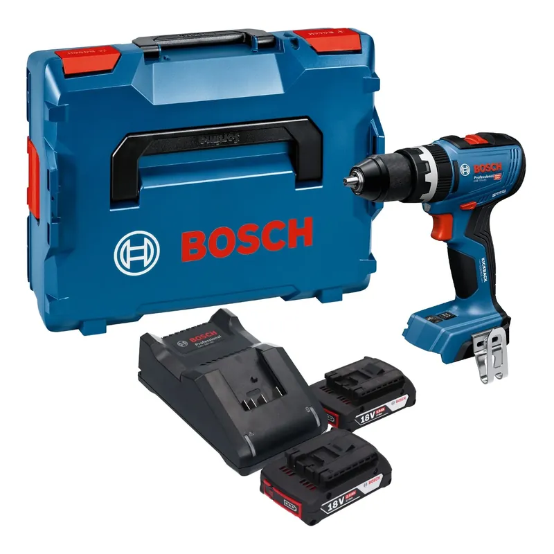 Jetzt Bestellen Bosch GSB 18V-65 Professional Akku Schlagbohrschrauber 18 V 65 Nm Brushless + 2x Akku 2,0 Ah + Ladegerät + L-Boxx