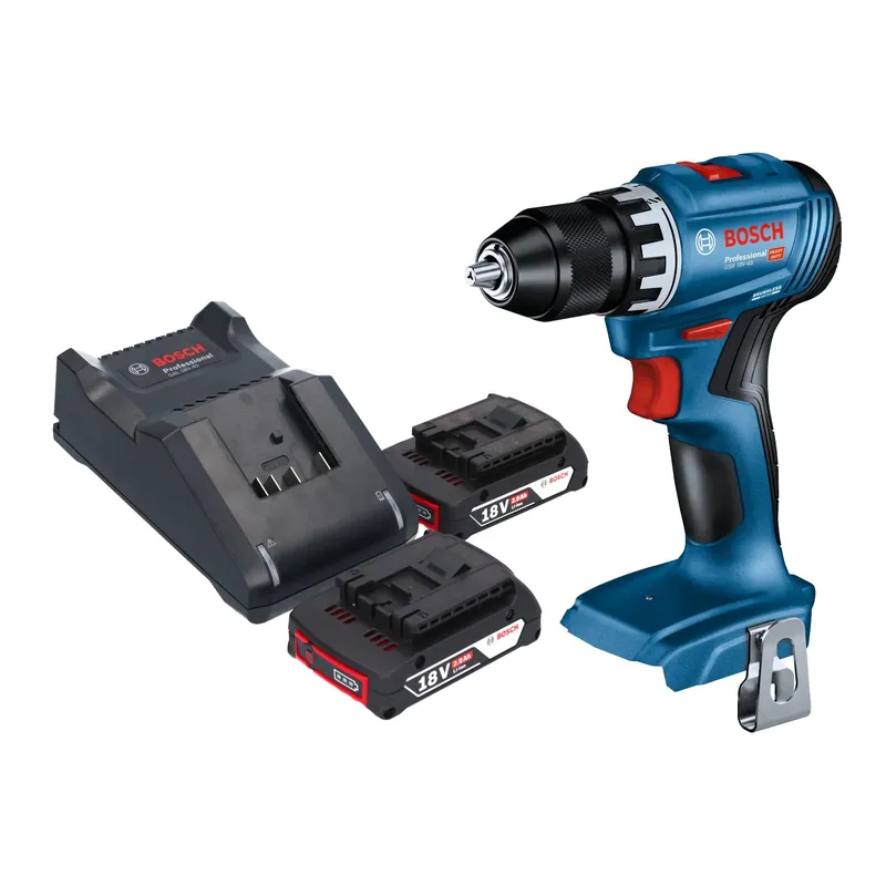 Bosch GSR 18V-45 Professional Akku Bohrschrauber 18 V 45 Nm Brushless + 2x Akku 2,0 Ah + Ladegerät Nur Für Kurze Zeit
