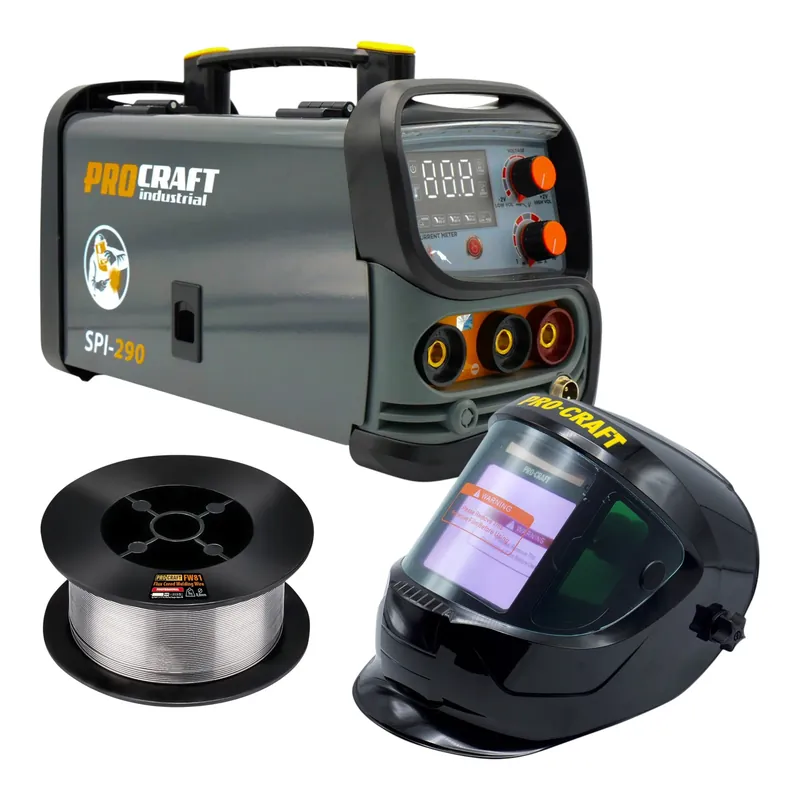 Procraft SPI-290 Kombi Inverter Schweißgerät 3,8 kW Co Flux MMA TIG Lift + Fülldraht + Schweißhelm Letzte Chance