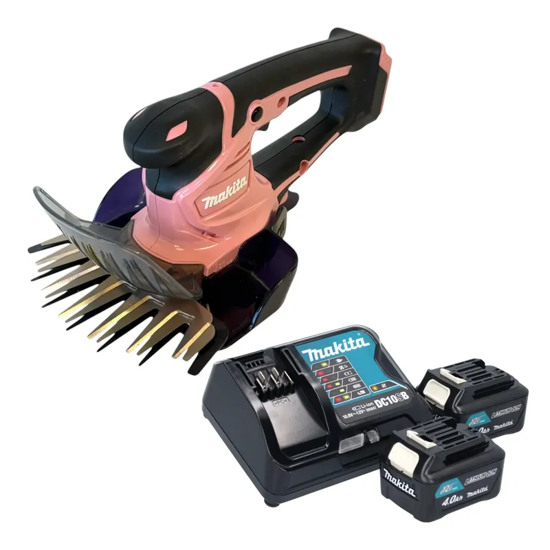 Makita UM 600 DSM2P Akku Grasschere 12 V max 160 mm Pink + 2x Akku 4,0 Ah + Ladegerät Zertifiziert