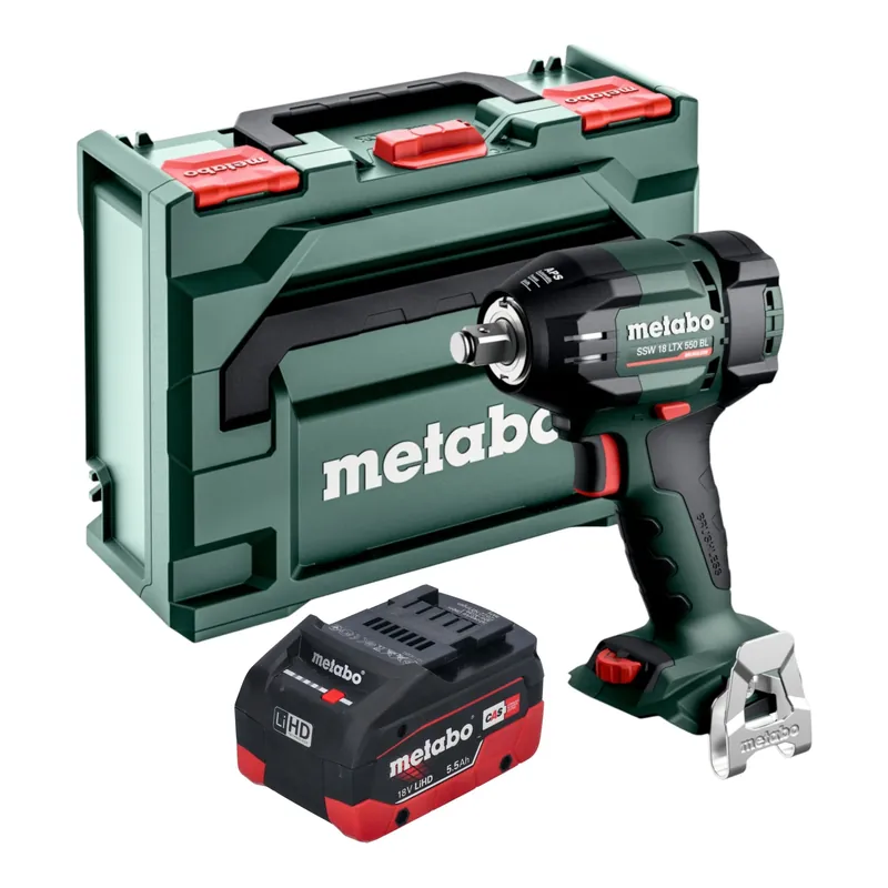 Metabo SSW 18 LTX 550 BL Akku Schlagschrauber 18 V 550 Nm Brushless + 1x LiHD Akku 5,5 Ah + metaBOX - ohne Ladegerät Mega-Angebot