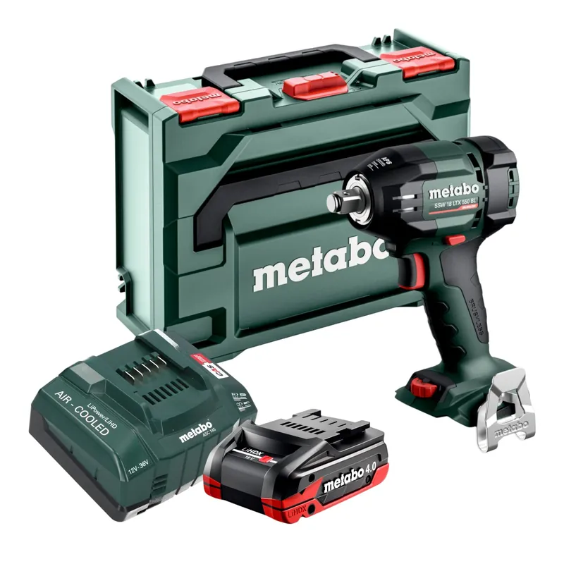 Markenprodukt Metabo SSW 18 LTX 550 BL Akku Schlagschrauber 18 V 550 Nm Brushless + 1x LiHDX Akku 4,0 Ah + Ladegerät + metaBOX