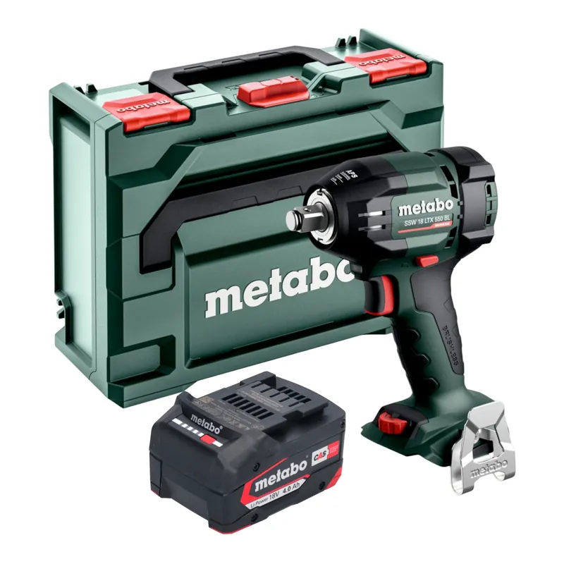 Sonderaktion Metabo SSW 18 LTX 550 BL Akku Schlagschrauber 18 V 550 Nm Brushless + 1x Akku 4,0 Ah + metaBOX - ohne Ladegerät