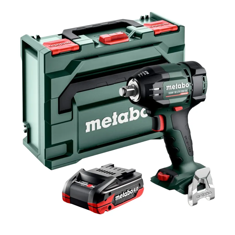 Metabo SSW 18 LTX 550 BL Akku Schlagschrauber 18 V 550 Nm Brushless + 1x LiHDX Akku 4,0 Ah + metaBOX - ohne Ladegerät Zertifiziert