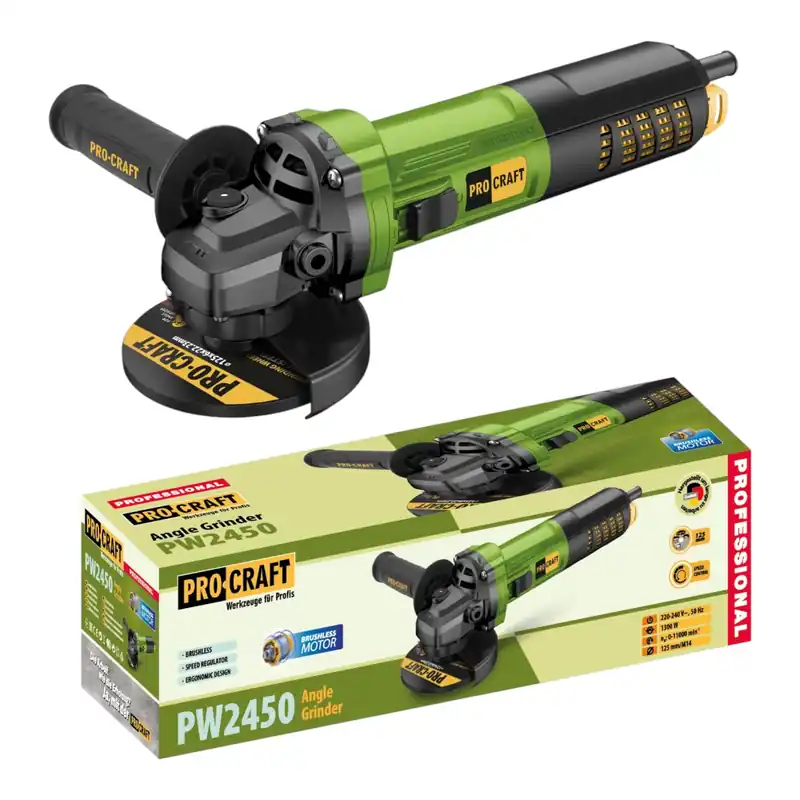 Direkt Vom Hersteller Procraft PW2450 Winkelschleifer 1300 Watt 125 mm Brushless