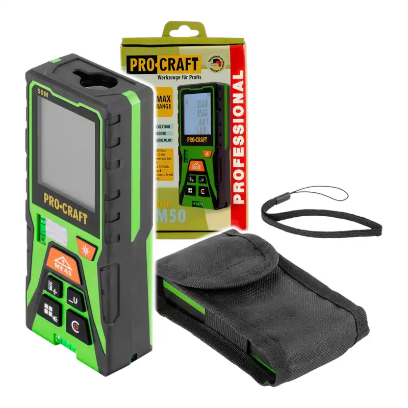 Sale Procraft PLDM50 Laser Entfernungsmesser 50 m + Tasche