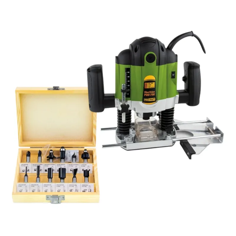 Procraft POB1700 Oberfräse 1200 Watt 6 - 8 mm + Zubehör Nur Für Kurze Zeit