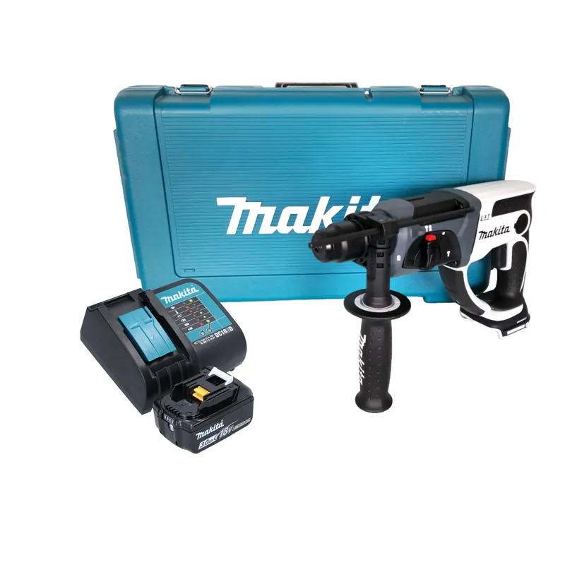 Makita DHR 202 SFW Akku Bohrhammer 18 V 20 mm 2,0 J weiß + 1x Akku 3,0 Ah + Ladegerät + Koffer Markenware