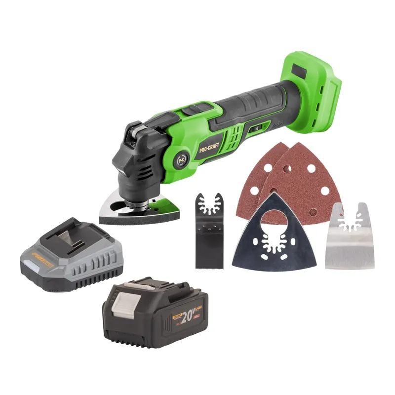 Günstig Procraft PMT22bb Akku Multifunktionswerkzeug 20 V Brushless + 1x Akku 4,0 Ah + Ladegerät
