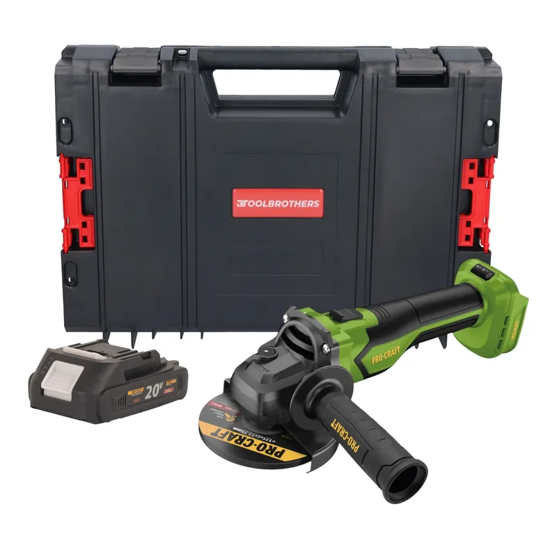 Procraft PGA22-BB Akku Winkelschleifer 20 V 125 mm Brushless + 1x Akku 2,0 Ah + RHINO Toolcase - ohne Ladegerät Meistverkauft