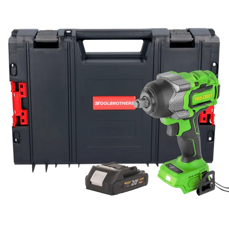 Letzte Chance Procraft PWA36bb Akku Schlagschrauber 20 V 850 Nm 1/2" Brushless + 1x Akku 2,0 Ah + RHINO Toolcase - ohne Ladegerät