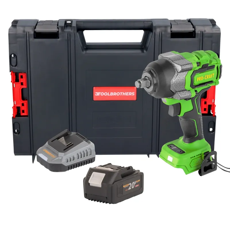 Procraft PWA36bb Akku Schlagschrauber 20 V 850 Nm 1/2" Brushless + 1x Akku 4,0 Ah + Ladegerät + RHINO Toolcase Preiswert