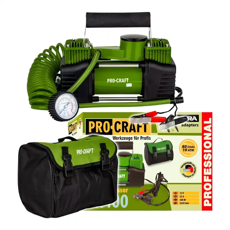 Preis Gesenkt Procraft LK400 Luftkompressor 10 bar mit 12 V Anschluss + Tasche
