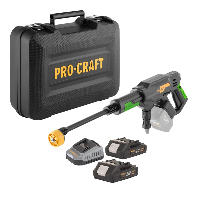 Procraft CW20bb Akku Hochdruckreiniger 20 V 30 bar 180 l/h Brushless + 2x Akku 2,0 Ah + Ladegerät + Koffer Beliebt