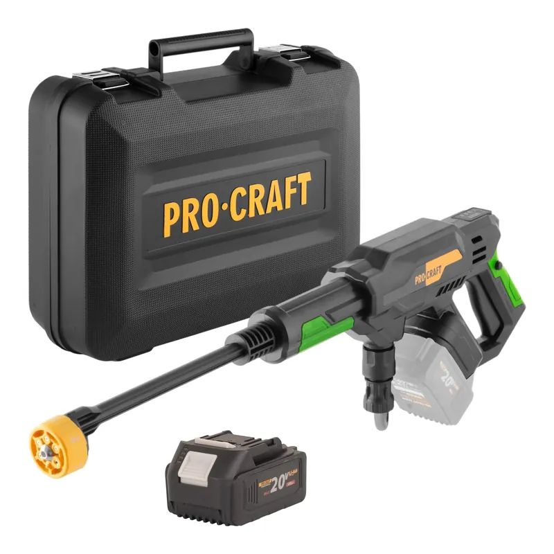 Procraft CW20bb Akku Hochdruckreiniger 20 V 30 bar 180 l/h Brushless + 1x Akku 4,0 Ah + Koffer - ohne Ladegerät Echt
