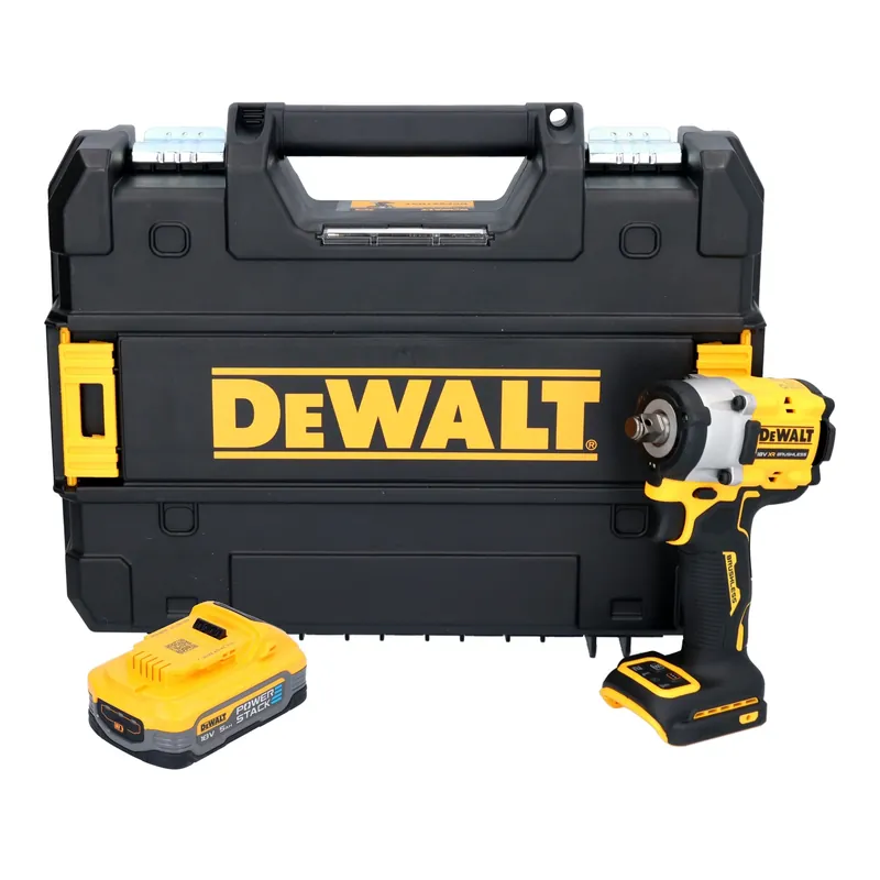 DeWalt DCF 921 NT Akku Schlagschrauber 18 V 400 Nm 1/2" Brushless + 1x Powerstack Akku 5,0 Ah + TSTAK - ohne Ladegerät Nur Für Kurze Zeit