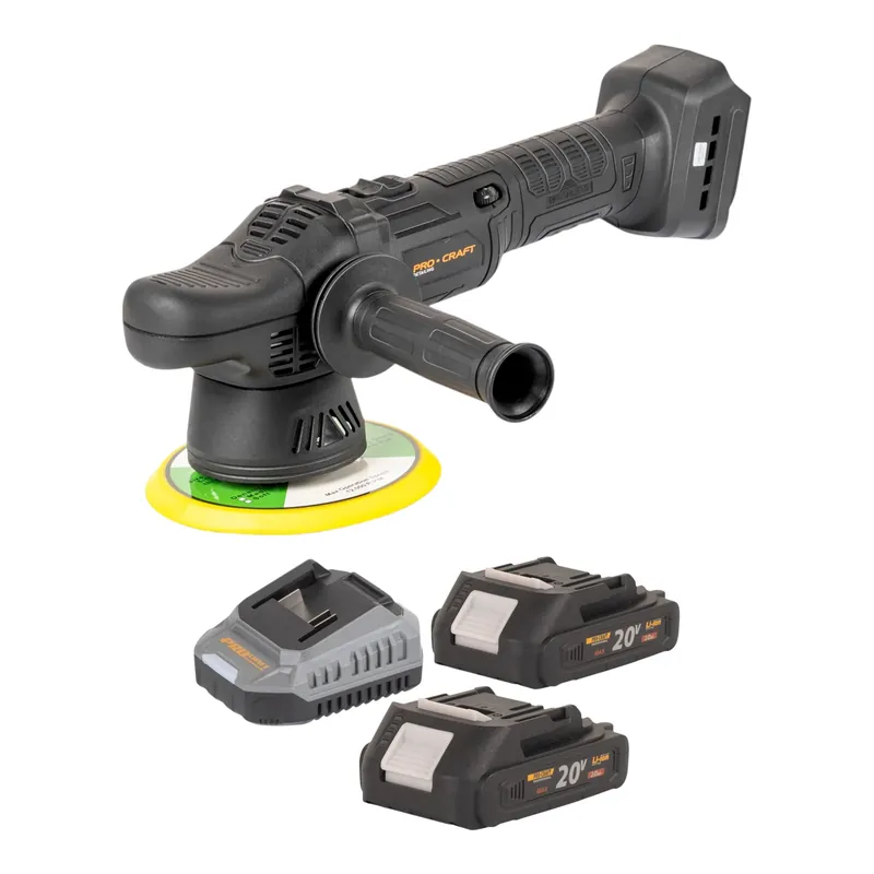 Procraft PM20bb Akku Poliermaschine 20 V 150 mm + 2x Akku 2,0 Ah + Ladegerät Garantierte Lieferung