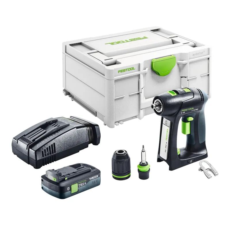 Festool C 18-Basic Akku Bohrschrauber 18 V 45 Nm Brushless + 1x Akku 4,0 Ah + Schnellladegerät + Systainer Nur Heute