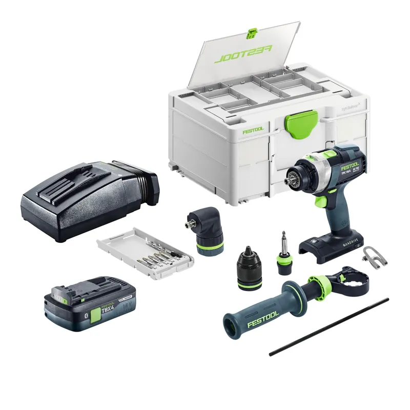 Festool TPC 18/4-Basic-Set Akku Schlagbohrschrauber 18 V 75 Nm Brushless + 1x Akku 4,0 Ah + Ladegerät + Systainer Markenprodukt