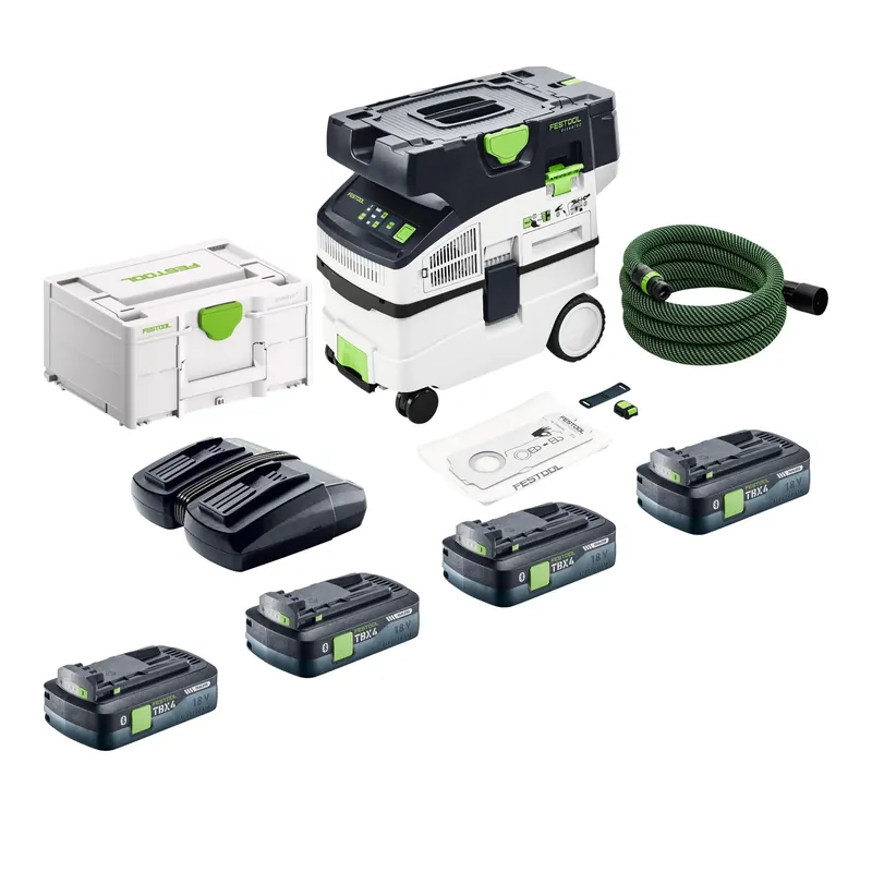 Festool CTMC MIDI I-Basic Akku Absaugmobil 36 V ( 2x 18 V ) Staubklasse M + 4x Akku 4,0 Ah + Doppelladegerät + Systainer Neu Im Sortiment