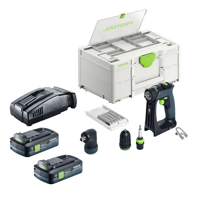 Must-Have Festool CXS 18-Basic-Set Akku Bohrschrauber 18 V 40 Nm Brushless + 2x Akku 4,0 Ah + Schnellladegerät + Systainer