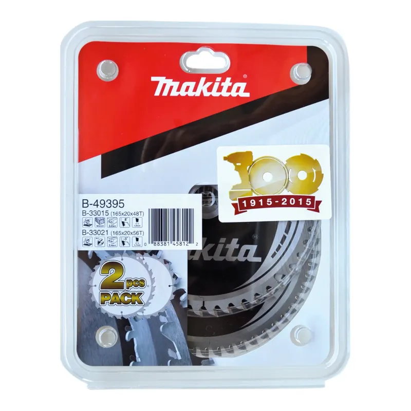 Makita HM Sägeblatt Set 2 teilig 165 x 20 mm ( B-49395 ) für Holz und Aluminium Zertifiziert