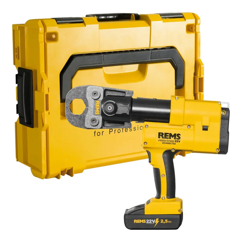 REMS 22V Connected Basic-Pack Akku Radialpresse 22 V 32 kN ( 576015 R220 ) Brushless + 1x Akku 2,5 Ah + Ladegerät + L-Boxx Direktkauf