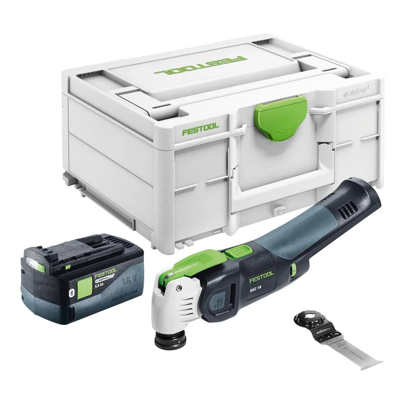 Festool OSC 18 E-Basic Akku Oszillierer 18 V Starlock Max Brushless + 1x Akku 5,0 Ah + Systainer - ohne Ladegerät Direkt Vom Hersteller