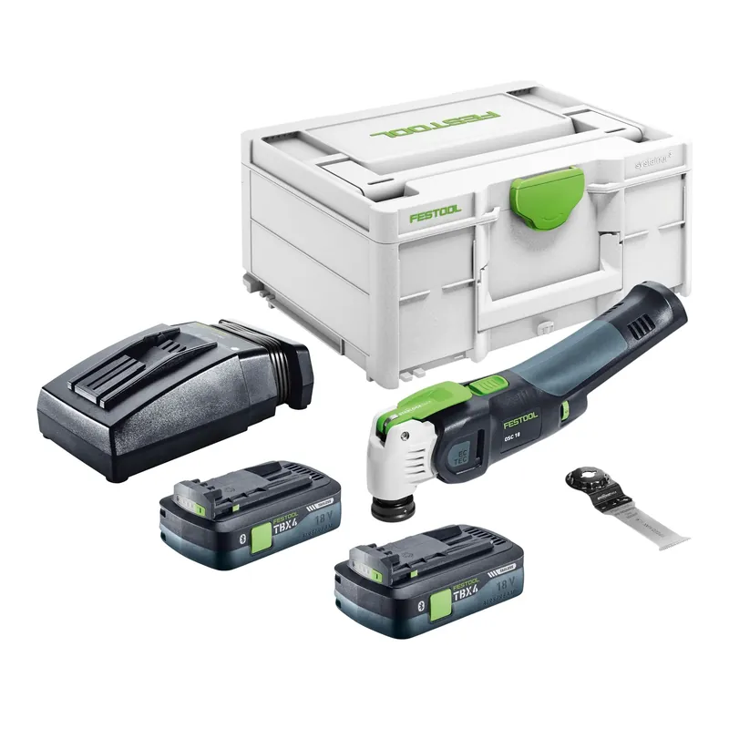 Festool OSC 18 E-Basic Akku Oszillierer 18 V Starlock Max Brushless + 2x Akku 4,0 Ah + Ladegerät + Systainer Neue Kollektion