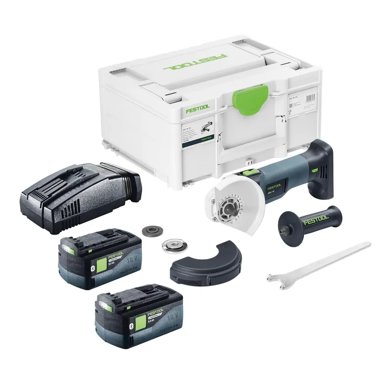 Festool AGC 18-125 EB-Basic Akku Winkelschleifer 18 V 125 mm Brushless + 2x Akku 5,0 Ah + Schnellladegerät + Systainer Neu Im Sortiment