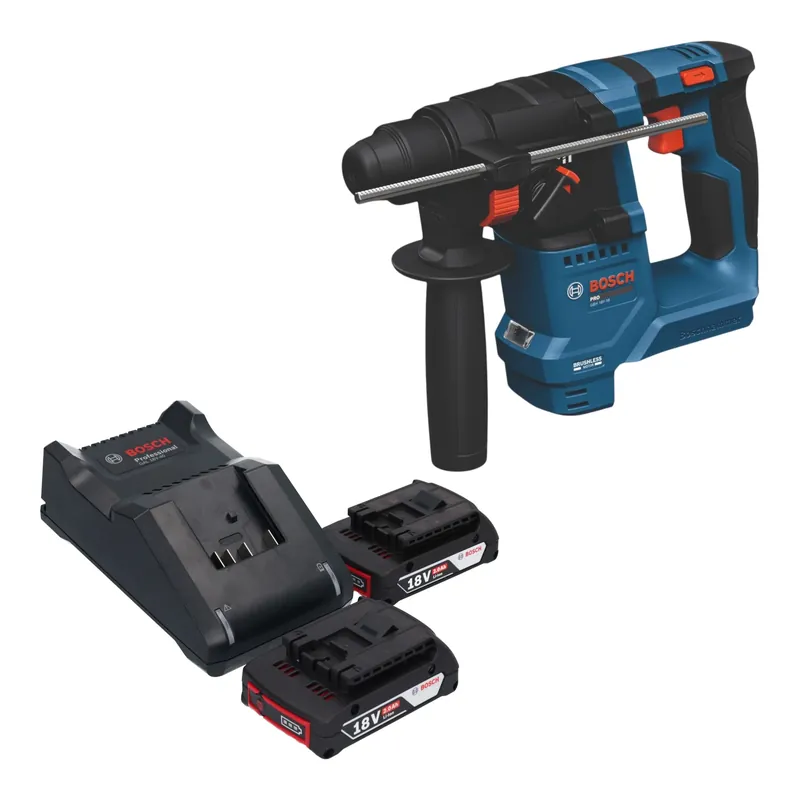 Bosch GBH 18V-18 Professional Akku Bohrhammer 18 V 1,5 J SDS plus Brushless + 2x Akku 2,0 Ah + Ladegerät Neu Im Sortiment