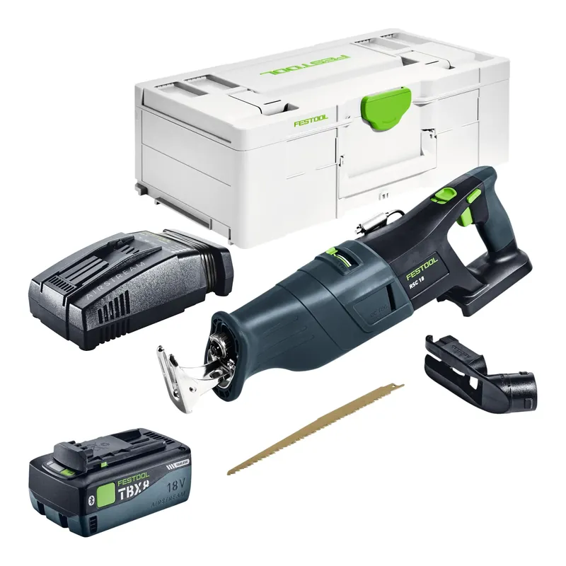 Festool RSC 18 EB-Basic Akku Säbelsäge 18 V Brushless + 1x Akku 8,0 Ah + Schnellladegerät + Systainer Abverkauf