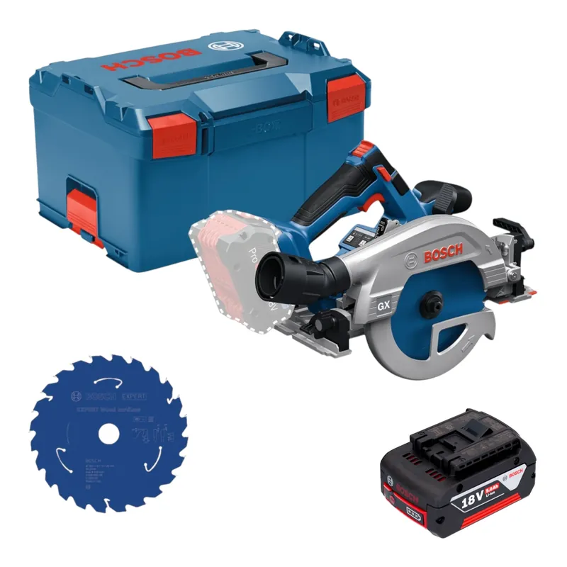 Bosch GKS 18V-57-2 GX Professional Akku Kreissäge 18 V 165 mm Brushless + 1x Akku 5,0 Ah + L-Boxx - ohne Ladegerät Preisknaller