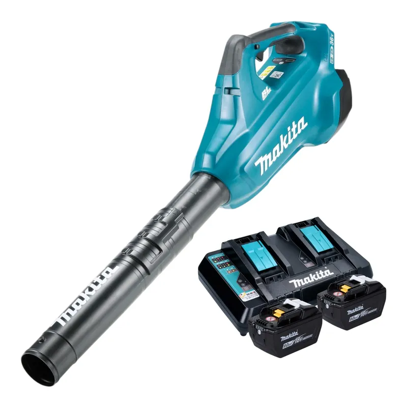 Neu Im Sortiment Makita DUB 362 Z Akku Laubbläser Gebläse 18 V ( 2x 18 V ) + 2x Akku 9,0 Ah + Ladegerät