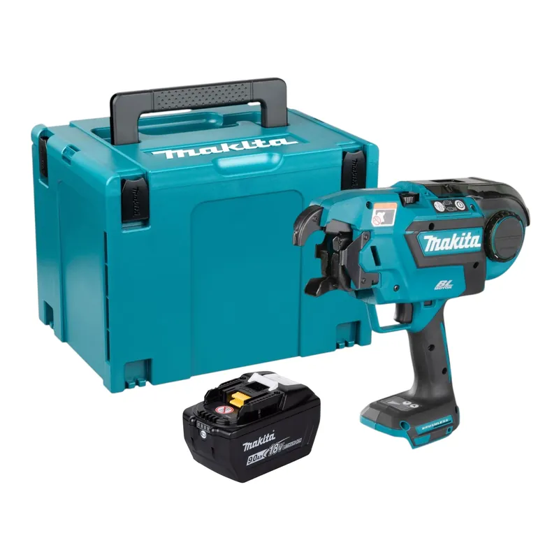 Makita DTR 180 ZJ Akku Bewehrungsverbinder 18 V 0,8 mm Brushless + 1x Akku 9,0 Ah + Makpac - ohne Ladegerät Markenprodukt