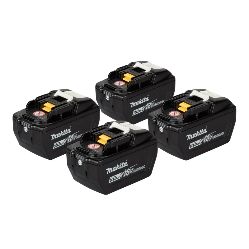 Top-Seller Makita Akku Set 4x BL 1890 Akku 18 V 9,0 Ah / 9000 mAh Li-Ion LXT ( 4x 1915H4-0 ) mit Ladestandanzeige