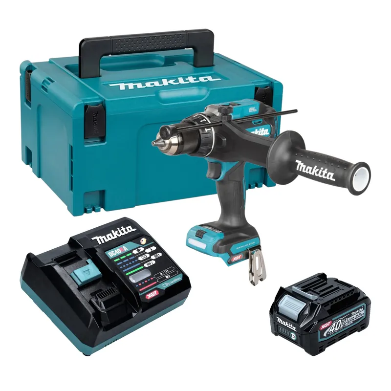 Abverkauf Makita HP 003 GD101 Akku Schlagbohrschrauber 40 V max. 180 Nm Brushless + 1x Akku 2,5 Ah + Ladegerät + Makpac