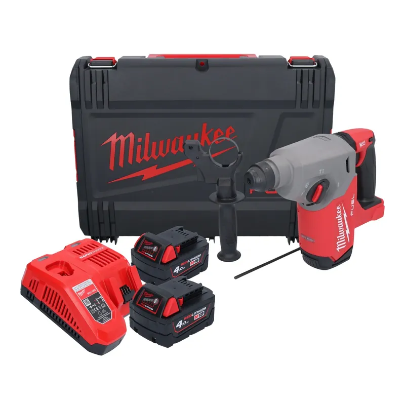 Milwaukee M18 FH-402X Akku Bohrhammer 18 V 2,5 J SDS plus Brushless + 2x Akku 4,0 Ah + Ladegerät + HD Box Markenware