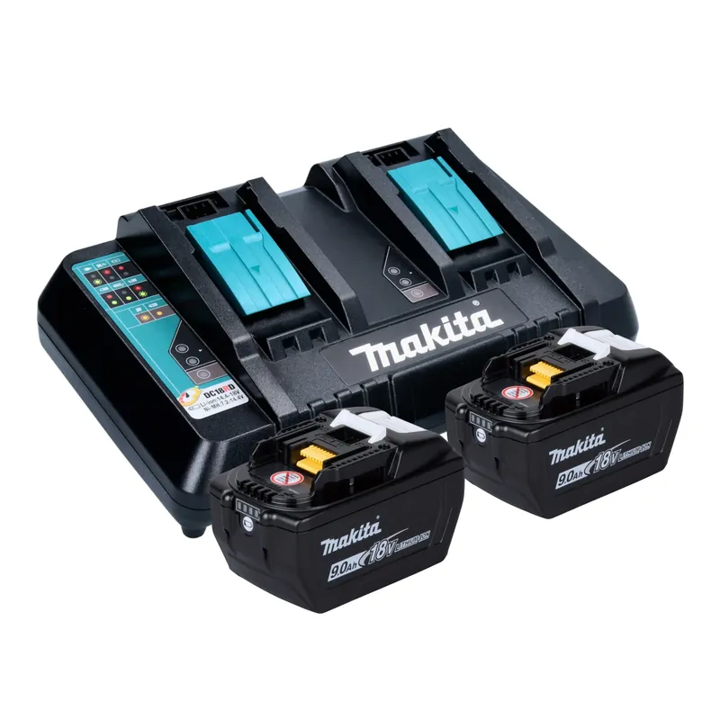 Makita Power Source Kit 18 V mit 2x BL 1890 Akku 9,0 Ah + DC 18 RD Doppel Schnellladegerät Bestpreis
